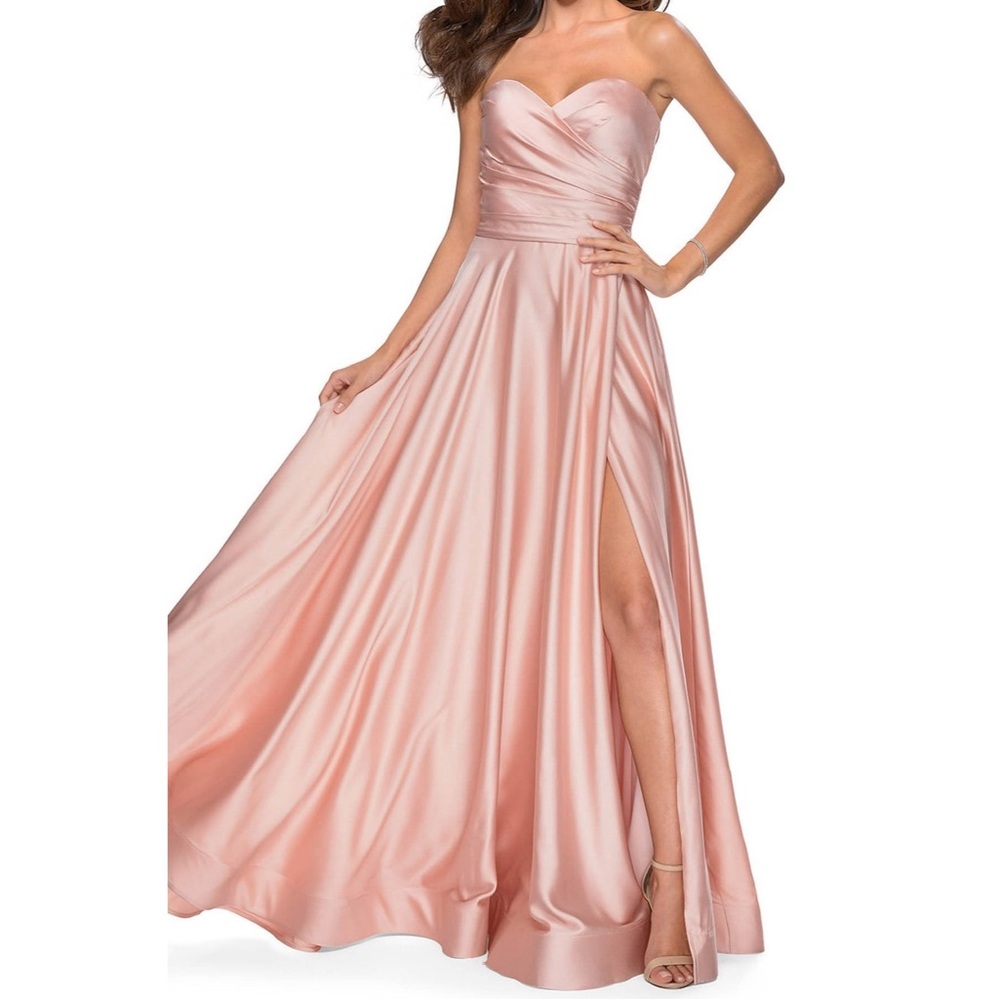 La Femme Blush Pink Prom Dress